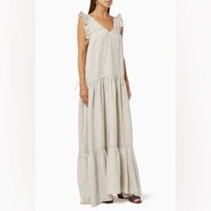 Joslin Gracie Cotton Crochet Maxi Dress Sz-US 6/AU 10